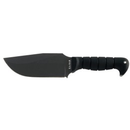 KaBar 1278 Warthog Heavy Duty 6.75 Fixed Clip Point Plain Black SK5 High Carbon Blade TPR Black Handle