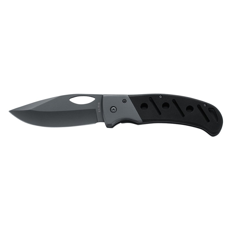 KaBar 3077 Gila  3.88 Folding Clip Point Plain Black Stonewashed 420HC SS Blade Black G10 Handle Includes Pocket Clip