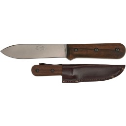 KaBar BK62 Becker Kephart 5.13 Fixed Drop Point Plain Satin Stonewashed 1095 CroVan Blade Walnut Handle Includes Sheath