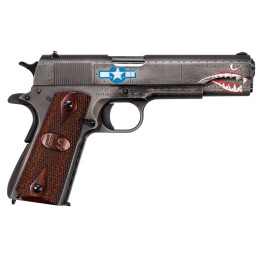 Thompson 1911BKOWC3 1911 Squadron Special Edition WW2 45 ACP 5 71 BlackGray Cerakote Checkered Wood wUS Logo Grip