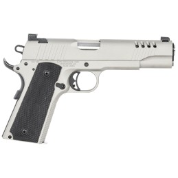 AutoOrdnance 1911TCAC6 1911 A1  45 ACP 71 5 Savage Silver Cerakoate SerratedPorted Slide  Black Rubber Grips Fixed 3Dot Combat D