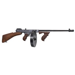 Thompson T1B100D 1927A1 Deluxe Carbine 45 ACP Caliber with 18 Barrel 201 Capacity Stick 1001 Capacity Drum Blued Metal Finish Am