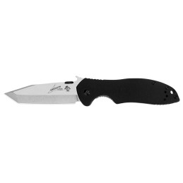 Kershaw 6034T CQC 7K 3.25 Folding American Tanto Plain SatinStonewashed 8Cr14MoV SS Blade Bead BlastedBlack G10SS Handle Include