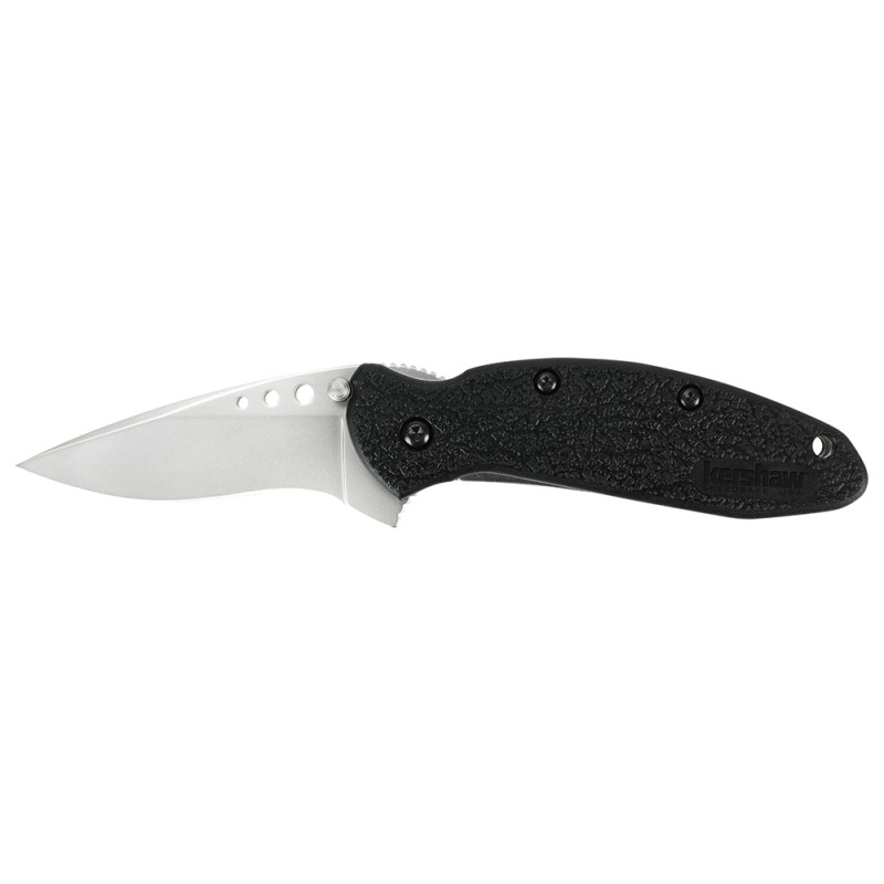 Kershaw 1620 Scallion  2.40 Folding Flipper Plain Bead Blasted 420HC SS Blade Black GlassFilled Nylon Handle Includes Pocket Cli