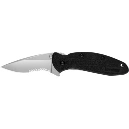 Kershaw 1620ST Scallion  2.40 Folding Drop Point Part Serrated Bead Blasted 420HC SS Blade Black GlassFilled Nylon  Handle Inclu