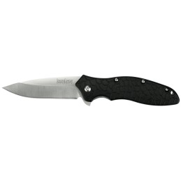 Kershaw 1830 OSO Sweet  3 Flipper Drop Point Plain Satin 8Cr13MoV SS Blade Black GFN Handle Includes Pocket Clip