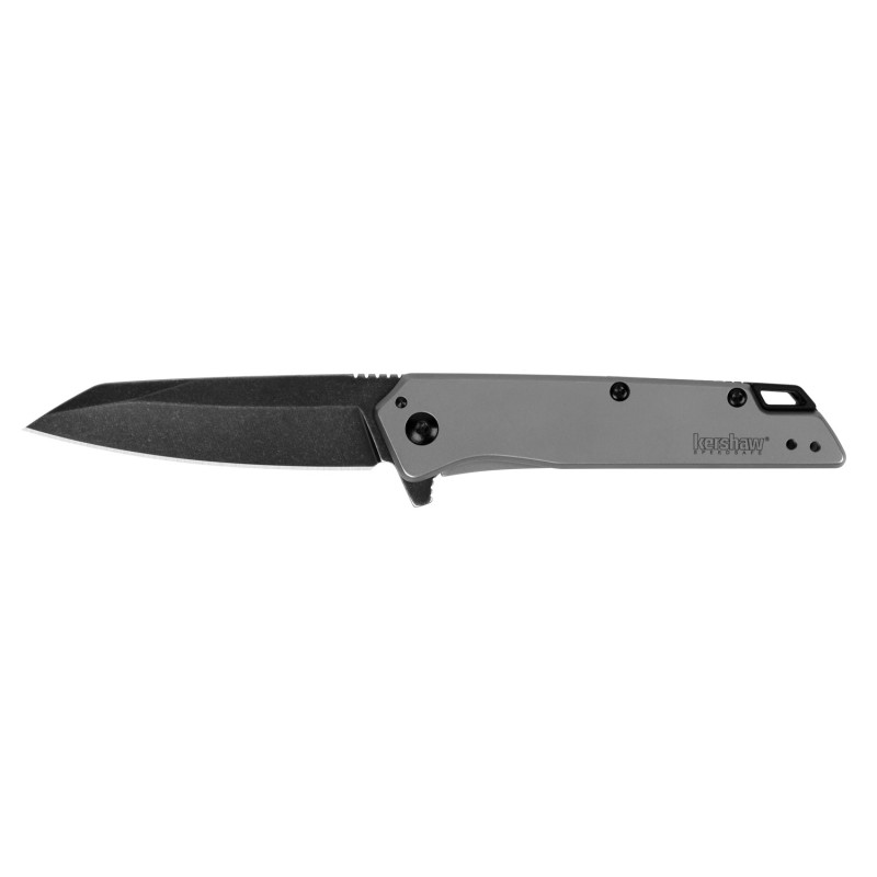 Kershaw 1365 Misdirect  2.90 Folding Reverse Tanto Plain Black Oxide Blackwash 4Cr14 Blade Gray Bead Blasted Stainless Steel Han