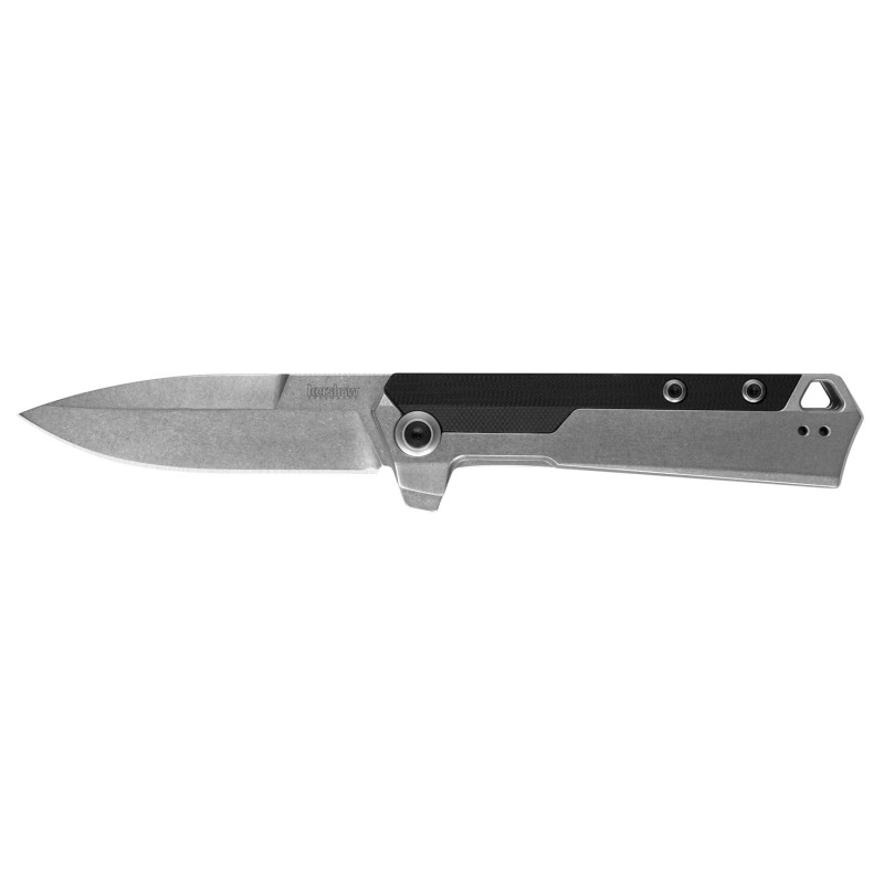 Kershaw 3860 Oblivion  3.50 Folding Spear Point Plain Stonewashed 8Cr13MoV SS Blade BlackBead Blasted GlassFilled Nylon Handle I