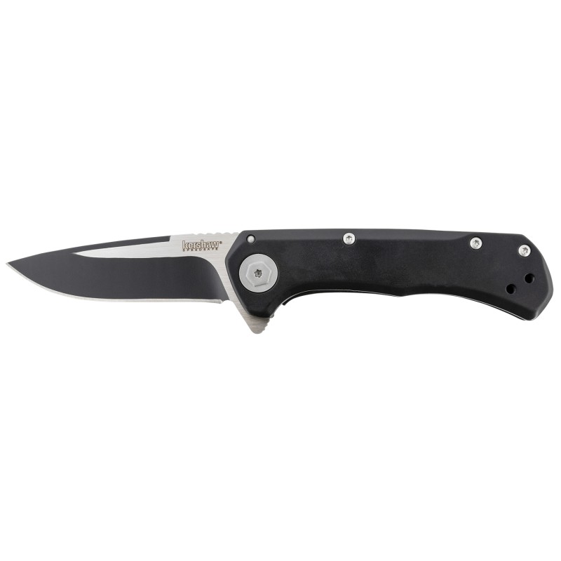 Kershaw 1955 Showtime  3 Folding Drop Point Plain Black OxideSatin 8Cr13MoV SS Blade Black Oxide Stainless Steel Handle Includes