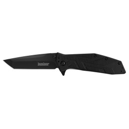 Kershaw 1990 Brawler  3 Folding Tanto Plain Black Oxide 8Cr13MoV SS Blade Black GlassFilled Nylon Handle Includes Pocket Clip