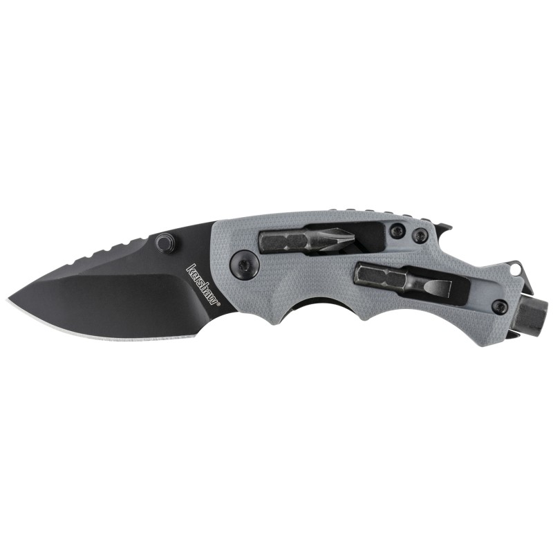 Kershaw 8720 Shuffle DIY 2.40 Folding Drop Point Plain Black Oxide 8Cr13MoV SS Blade Gray GlassFilled Nylon Handle Includes Pock