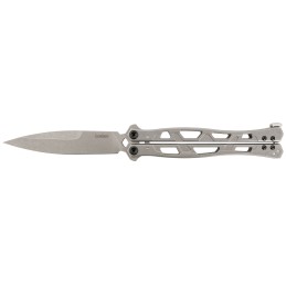 Kershaw 5050 Moonsault  4.60 Butterfly Spear Point Plain 14C28N Steel Blade Stainless Steel Handle