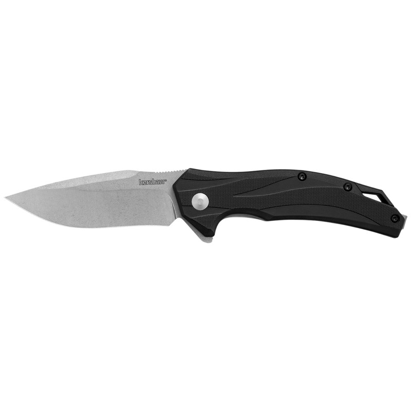 Kershaw 1645 Lateral  Full Size Folding Drop Point wRecurve Plain Stonewashed 8Cr13MoV SS Blade Gray Textured GlassFilled Nylon 