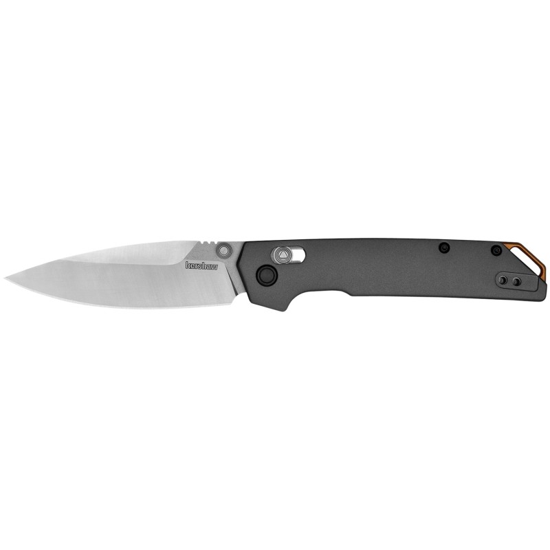 Kershaw 2038 Iridium  Full Size 3.40 Folding Spear Point Plain SatinStonewashed D2 Steel Blade Gray Anodized Aluminum Handle Inc