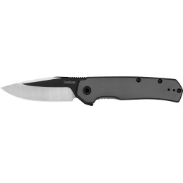 Kershaw 1411 Thermal  EDC 2.95 Folding Drop Point Plain Black Oxide wSatin Grinds 8Cr13MoV SS Blade Gray PVD Stainless Steel Han