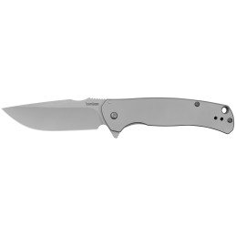 Kershaw 1416 Scour  3.30 Folding Drop Point Plain Bead Blasted 8Cr13MoV SS Blade Bead Blasted Stainless Steel Handle