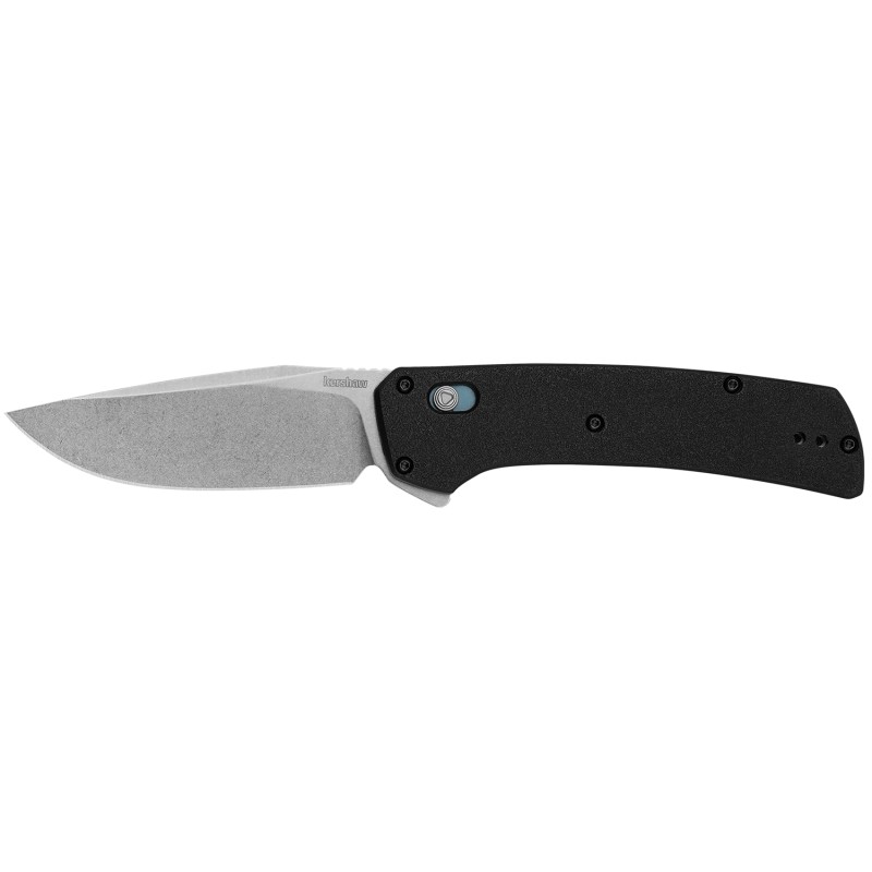 Kershaw 2047 Layup  3.40 Folding Drop Point Plain Stonewashed D2 Steel Blade Black GFN Handle