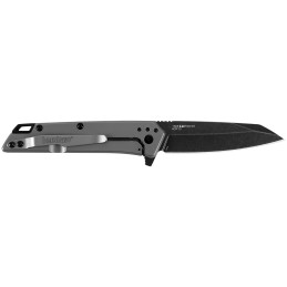 Kershaw 1365X Misdirect  2.90 Folding Reverse Tanto Plain Black Oxide Blackwash 4Cr14 Blade Gray Bead Blasted Stainless Steel Ha