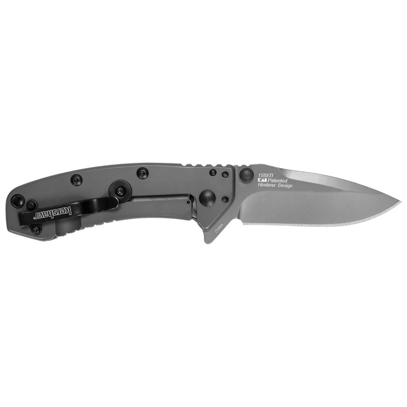 Kershaw 1555TIX Cryo  2.75 Folding Drop Point Plain Gray TiN 8Cr13MoV SS Blade Gray PVD Stainless Steel Handle Clamshell Packagi