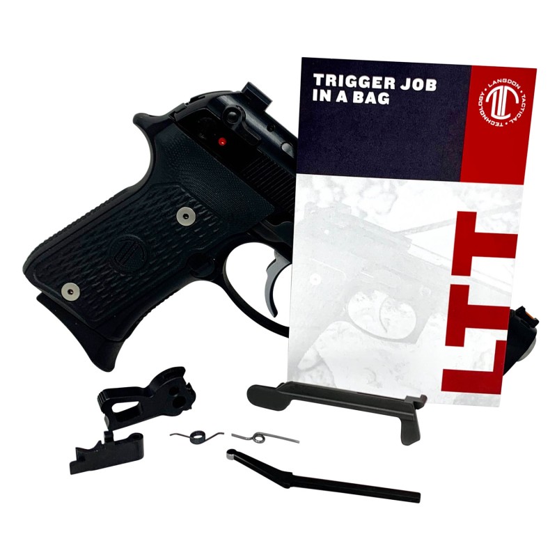 Langdon Tactical Tech LTTTJOP13 Trigger Job In A Bag  Black Curved Fits Beretta 9296M9 not A1 Right Hand