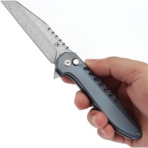 Kosame Button Lock Damascus