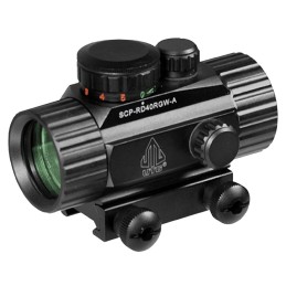 UTG SCPRD40RGWA UTG 3.8 ITA RedGreen CQB Dot Sight  Black Anodized Hardcoat 1x 39.2mm  4 MOA Dual RedGreen CQB Dot