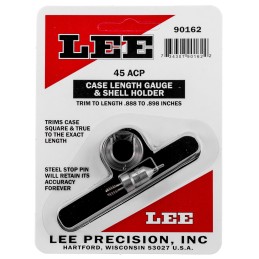 Lee Precision 90162 Case Length Gauge  Silver 45 ACP Steel Works With CutterLock Stud Includes Shell Holder