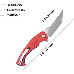 Scimitar Linerlock Tanto Red