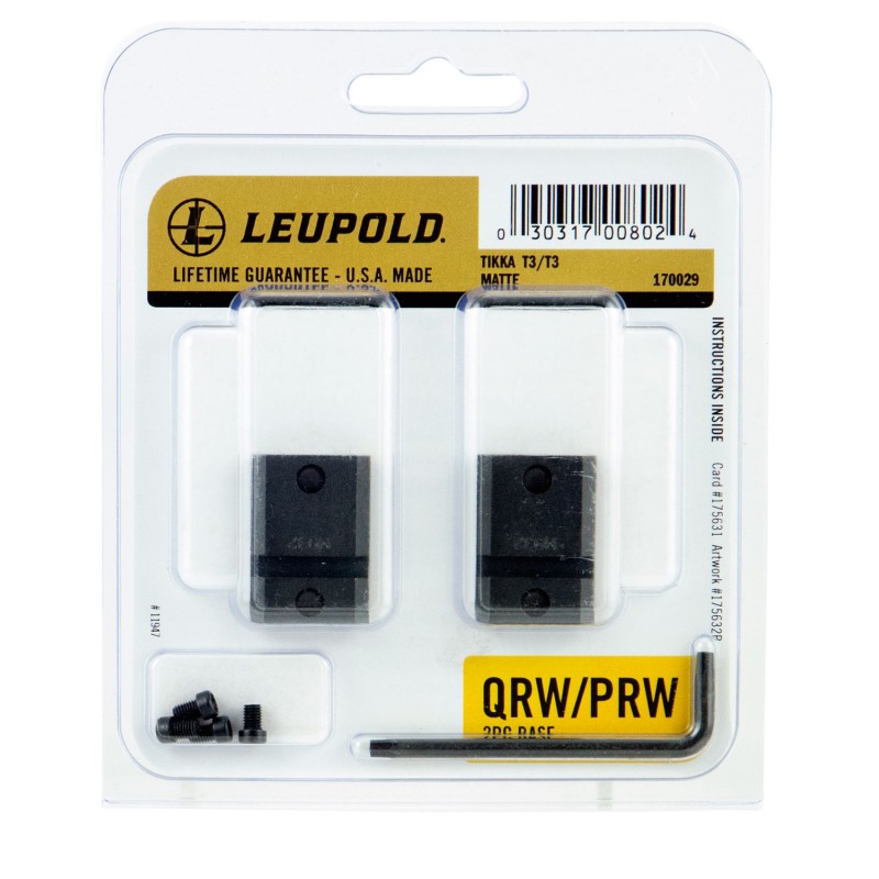 Leupold 170029 QRW CrossSlot Base Set Matte Black Tikka T3T3X