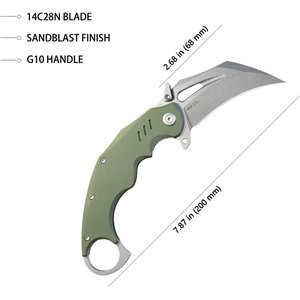 Wrath Karambit Linerlock Green