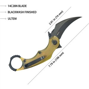 Rogue Karambit Blackwash Ultem