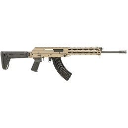 MM Industries M10XPLUSFDE M10X Plus 7.62x39mm 301 16.50 Chrome Lined Barrel FDE Rec  Black Furniture Chaos Muzzle Brake MLOK Han