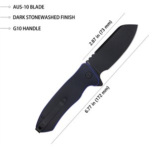 Creon Button Lock Blk/Blue