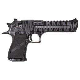 Magnum Research DE50BTS Desert Eagle Mark XIX 50 AE 6 71 Black Carbon Steel with Tiger Stripes Frame  Slide Black Polymer Grip