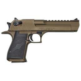 Magnum Research DE50BB Desert Eagle Mark XIX 50 AE 6 71 Burnt Bronze Cerakote Carbon Steel Frame  Slide Black Rubber Grip