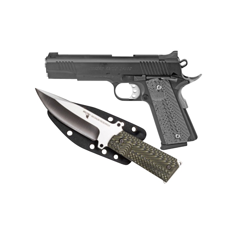 Magnum Research DE1911G10K 1911 G 10mm Auto Caliber with 5.01 Barrel 81 Capacity Overall Matte Black Finish Carbon Steel Beavert