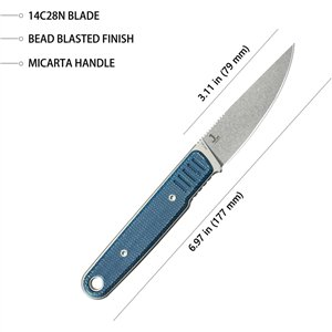 JL Fixed Blade Blue Micarta