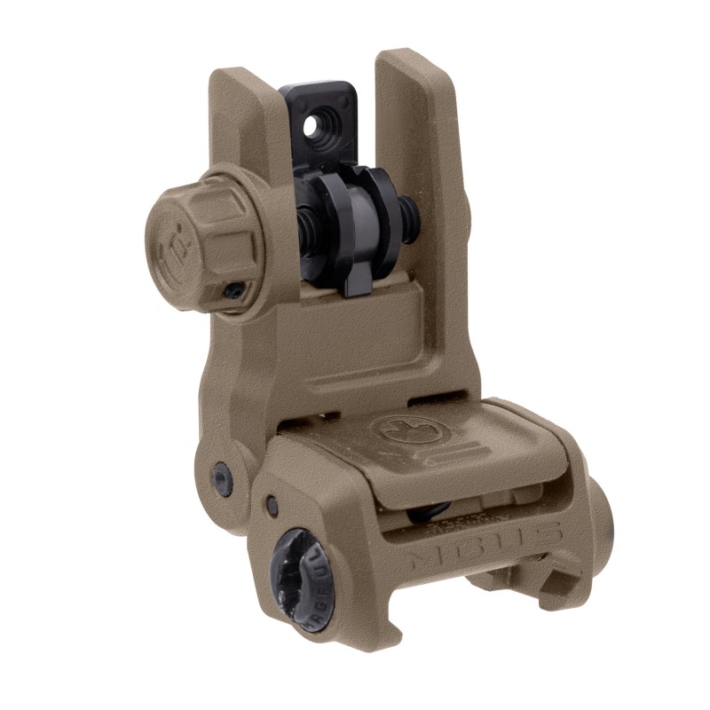 Magpul MAG1167FDE MBUS 3 Sight Rear  Flat Dark Earth Flip Up for AR10AR15M4M16M110SR25