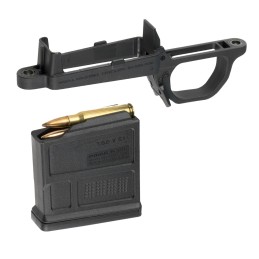 Magpul MAG497BLK Bolt Action Mag Well Hunter 700 Stock Made of Polymer w Black Finish Includes PMAG5 7.62 AC Magazine