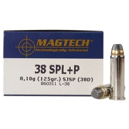 Magtech 38D RangeTraining  38 Special P 125 gr Semi Jacketed Soft Point Flat 50 Per Box 20 Case