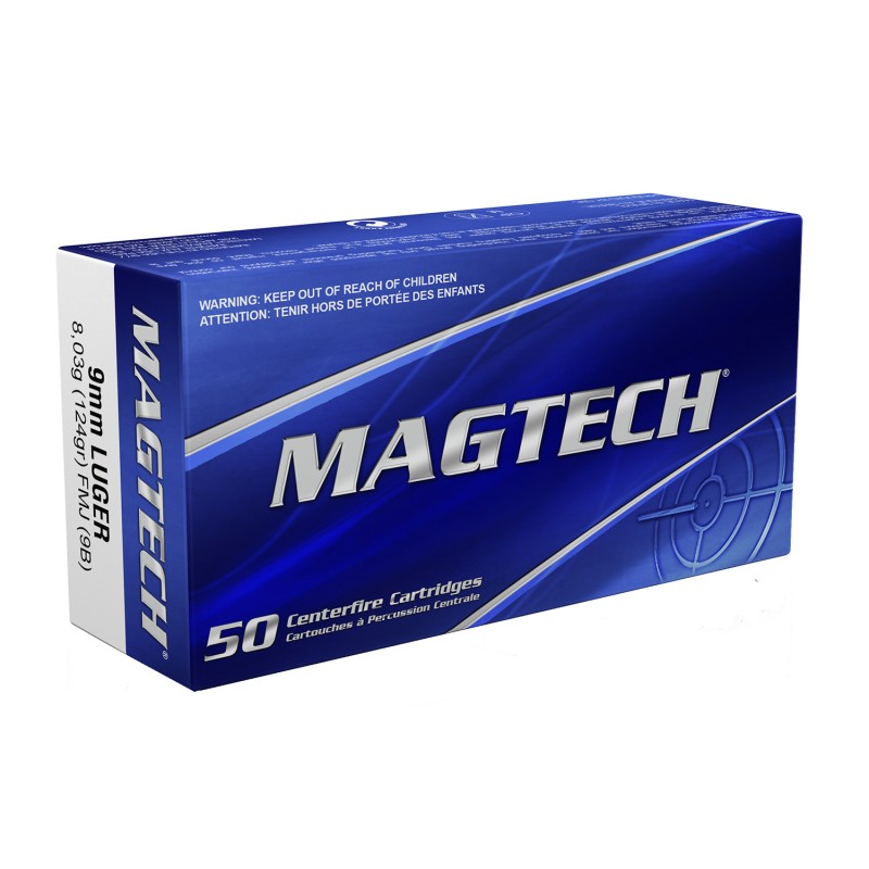 Magtech 9B RangeTraining  9mm Luger 124 gr Full Metal Jacket 50 Per Box 20 Case