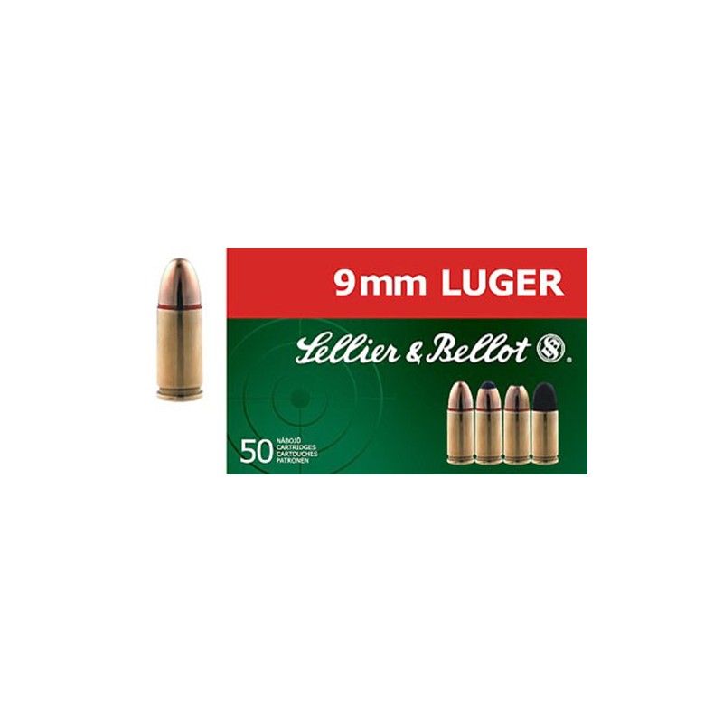 Sellier  Bellot SB9C Handgun  9mm Luger 115 gr Jacket Hollow Point 50 Per Box 20 Case