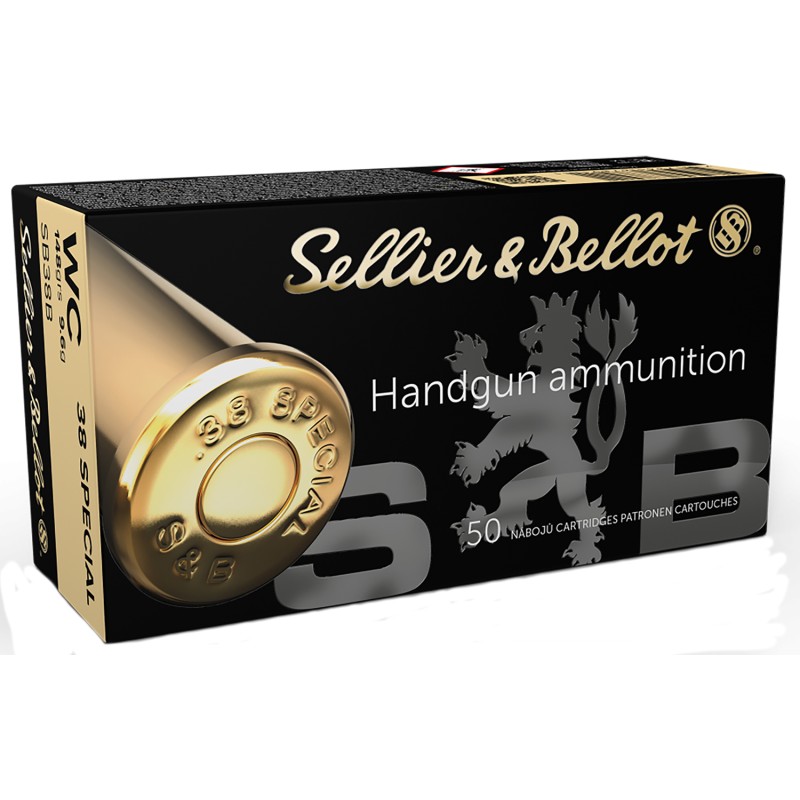 Sellier  Bellot SB38B Handgun  38 Special 148 gr Wadcutter 50 Per Box 24 Case