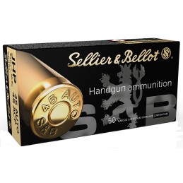 Sellier  Bellot SB45C Handgun  45 ACP 230 gr Jacket Hollow Point 50 Per Box 20 Case