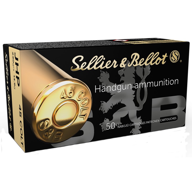 Sellier  Bellot SB45F Handgun  45 Colt 230 gr Jacket Hollow Point 50 Per Box 12 Case