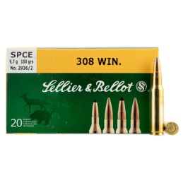 Sellier  Bellot SB308D Rifle  308 Win 150 gr Soft Point Cut Through Edge 20 Per Box 25 Case