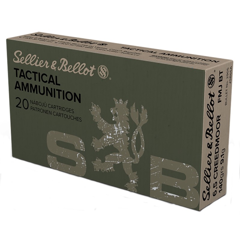 Sellier  Bellot SB65A Rifle  6.5 Creedmoor 140 gr Full Metal Jacket Boat Tail 20 Per Box 25 Case