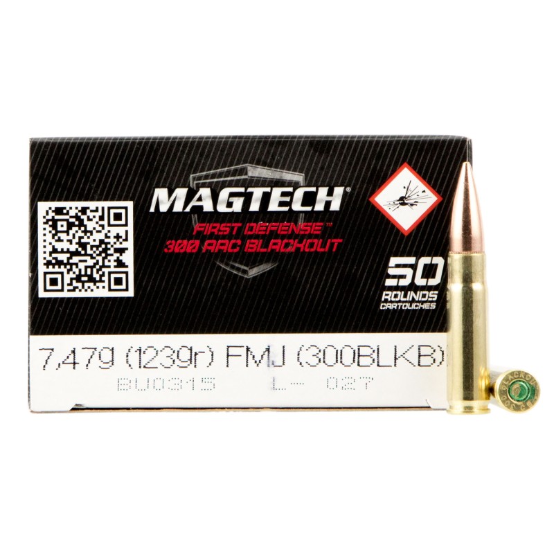 Magtech 300BLKB TacticalTraining  300 Blackout 123 gr Full Metal Jacket 50 Per Box 20 Case