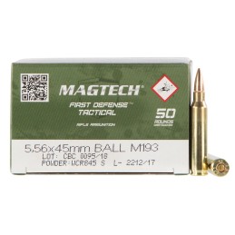 Magtech 556A TacticalTraining  5.56x45mm NATO 55 gr Full Metal Jacket 50 Per Box 20 Case