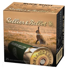 Sellier  Bellot SB12BSG Hunting  12 Gauge 2.75 9 Pellets 1 18 oz 00 Buck Shot 25 Bx 10 Case